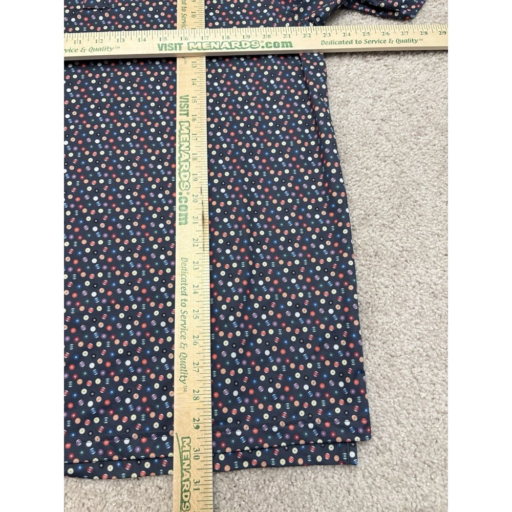 Straight Down Golf Polo Shirt Mens XL Pool Balls All Over Geometric Stretch - Picture 5 of 7